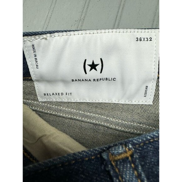 Banana Republic Size 36x32 Mens Jeans (Actual Inseam 30.5) Relaxed Dark … - Picture 2 of 3